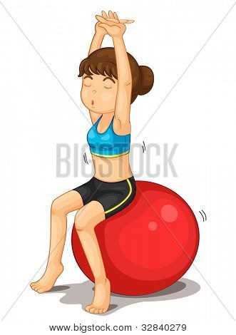 Fitness Girl exercising und Strectching Eps Vektor Format auch in mein Portfolio verfügbar.