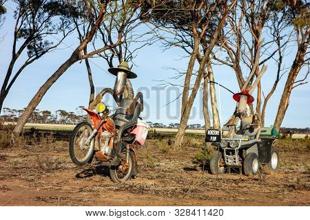 Western Australia - July 2, 2018: Tin Horse Highway In Western Australia With Funny Statues Made Fro
