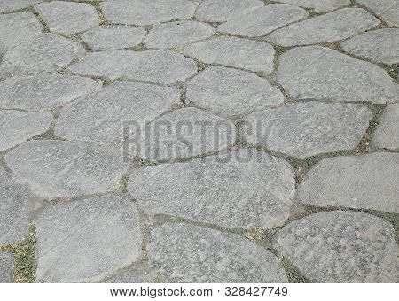 Background Of Big Stone Of An Ancient Roman Road