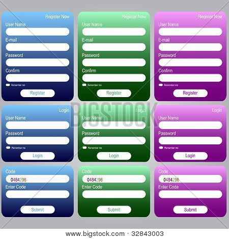 Login og registrere web-formularer.