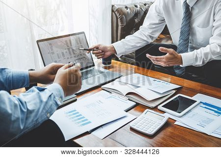 Business Team Partner On Meeting Brainstorming In Investment Ideas Marketing Planning Project And Pr
