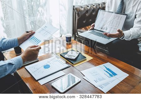 Business Team Partner On Meeting Brainstorming In Investment Ideas Marketing Planning Project And Pr