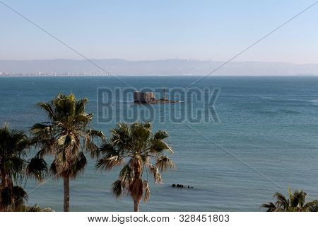 Panoramic Cityscape Of The City Of Acre, Israel, Located On The Mediterranean Coast In The Northwest