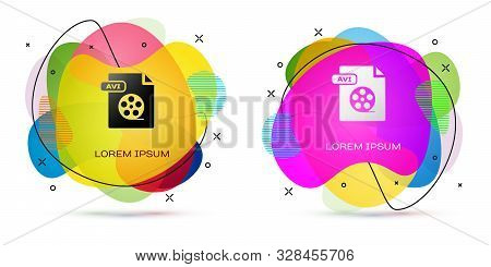 Color Avi File Document. Download Avi Button Icon Isolated On White Background. Avi File Symbol. Abs