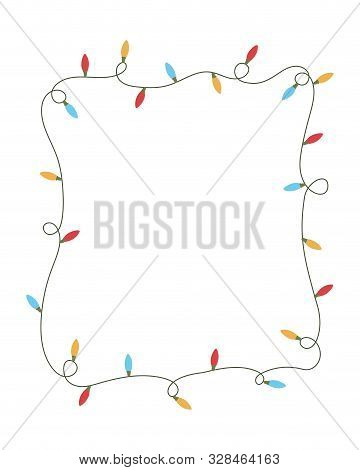 Merry Christmas Lights Colors Decoration Vector Illustration Design