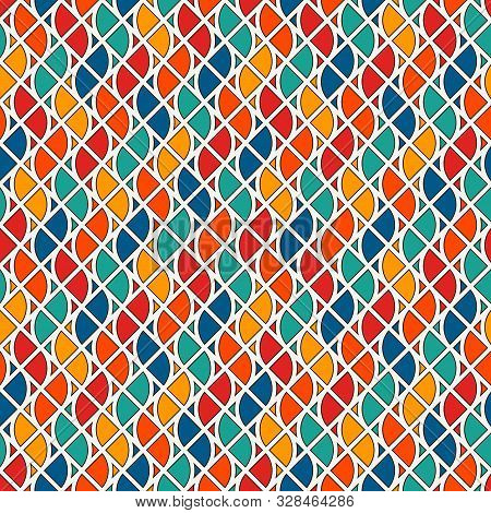 Seamless Surface Pattern With Fire Symbols. Contemporary Print With Repeated Spurts Of Flame. Abstra
