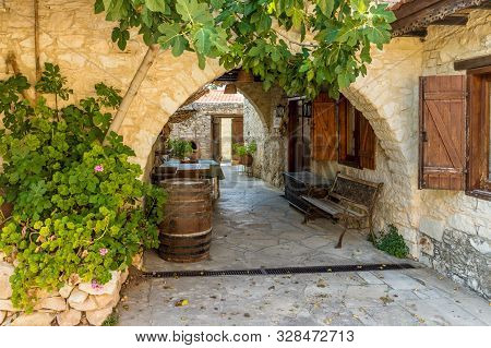 Lania Cyprus. September 3 2019. A View Of In The Traditional Village Of Lania In Cyprus