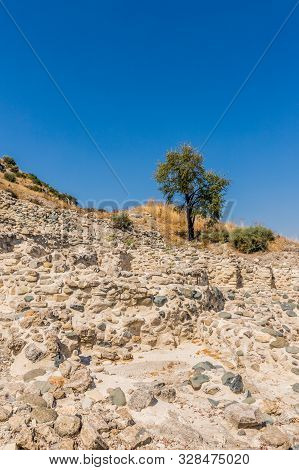 Choirokotia Cyprus. 27 August 2019.the Neo Lithic Village Of Choirokoitia In Cyprus