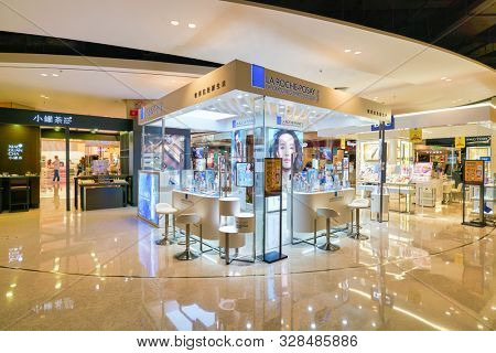 SHENZHEN, CHINA - CIRCA APRIL, 2019: La Roche-Posay Laboratoire Dermatologique products on display at a shopping mall in Shenzhen