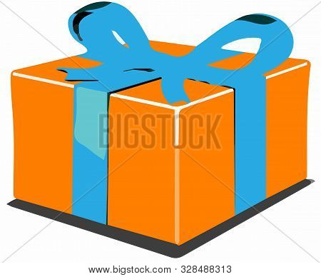 A Gift Box Icon On White Background