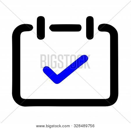 Check In Icon On White Background Task, Tick, Tool, Vector.