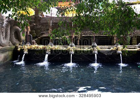 Holy Spring Water Temple, Tirta Empul Temple In Bali, Indonesia.