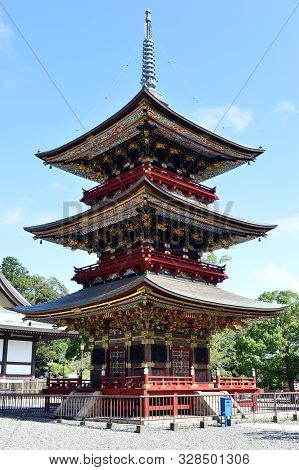 Narita, Japan - October 4, 2019: Red Pagoda In Naritasan Shinshoji Temple. The Most Famous Temple In