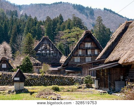Historic Village Of Shirakawa-go In Spring , Japan
