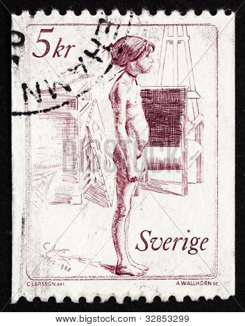 Briefmarke Schweden 1982 Graziella, GemÃ¤lde von Carl larsson