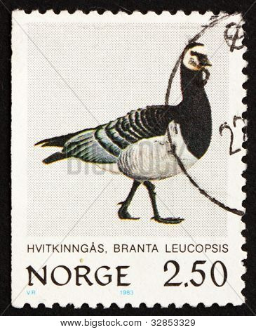 แสตมป์ห่านนอร์เวย์ 1983 Barnacle, Branta Leucopsis นก