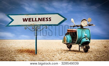 Street Sign The Direction Way To Wellness