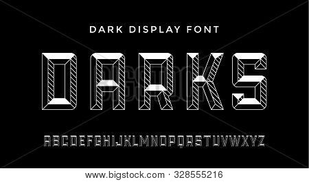 3d Modern Font . Dark Modern Line Alphabet
