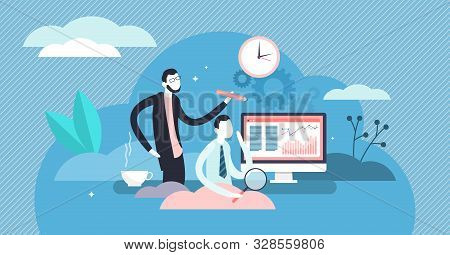 Daily Life Work Vector Illustration. Flat Tiny Job Routine Persons Concept. Professional Workplace O