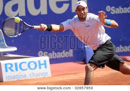 BARCELONA - Nisan, 26: Kolombiyalı tenis oyuncusu Robert Farah Rafae karşı yaptığı maç sırasında eylem