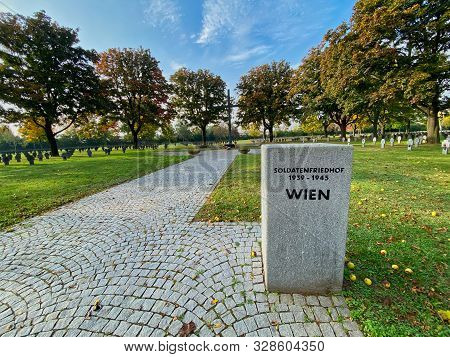 Zentralfriedhof, Vienna, Austria - October 15, 2019: World War Ii Graves Of Named And Unnamed Soldie
