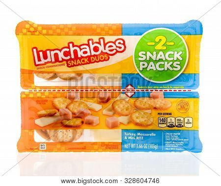 Winneconne, Wi - 22 September 2019: A Lunchables Snack Combinations Snack Duos On An Isolated Backgr