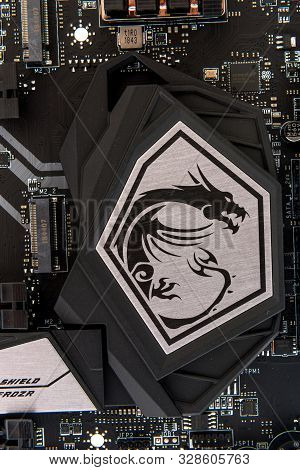 Winneconne, Wi - 4 October 2019: A Close-up Image Of Msi Gaming Computer Parts