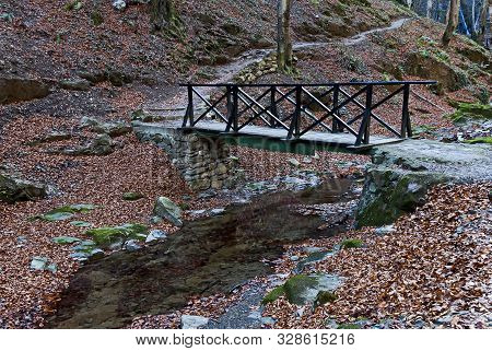 Autumn Walk Through The Labyrinth Of The Teteven Balkan With High Peaks, River, Bridge And Waterfall