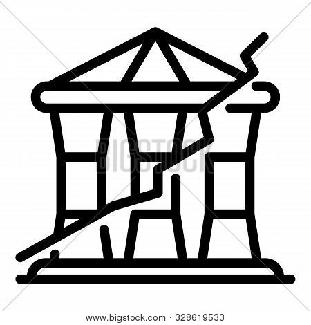 Bankrupt Bank Icon. Outline Bankrupt Bank Vector Icon For Web Design Isolated On White Background