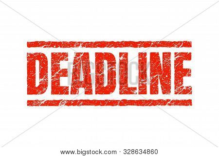 Deadline Stamp. Approaching Seal Overdue Stamp Icon. Deadline Red Badge