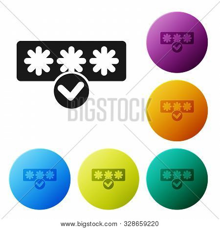 Black Password Protection And Safety Access Icon Isolated On White Background. Security, Safety, Pro