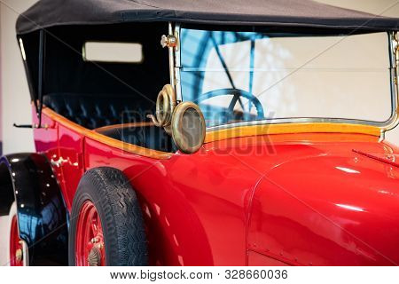 Moscow, Russia, August 17, 2019: Exhibition Of Retro Cars At Domodedovo Airport. Fiat 505 Valencia, 