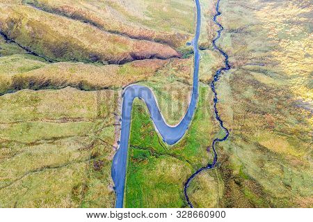 Aerial View From Glengesh Pass By Ardara, Donegal, Ireland