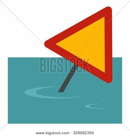 Sign Road Flood Icon. Flat Illustration Of Sign Road Flood Vector Icon For Web Design