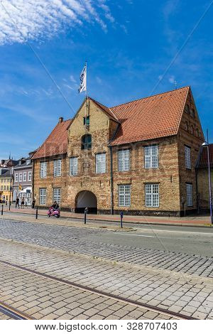 Historic Kompagnietor Building In The Center Of Flensburg, Germany