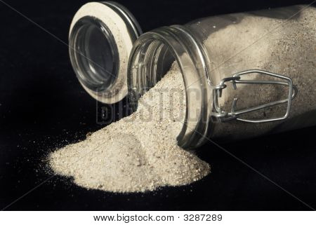 Areia em uma garrafa