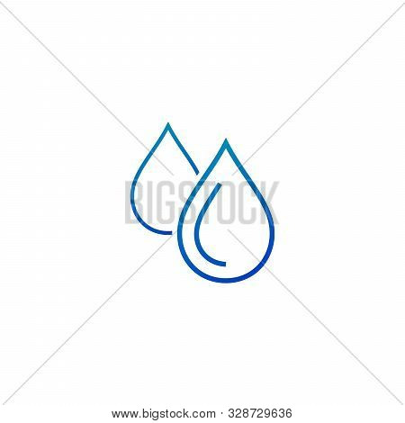 Water Drops Icon. Blue Liquid Drop Symbol Illustration. Outline Waterdrop. Stock Vector Illustration