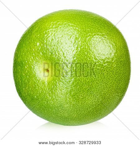 Citrus Sweetie Or Pomelit, Oroblanco Isolated On White Background Close-up. Field With Clipping Path