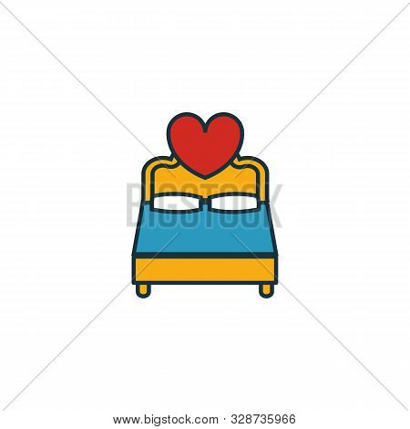 Badroom Icon Set. Four Elements In Diferent Styles From Honeymoon Icons Collection. Creative Badroom