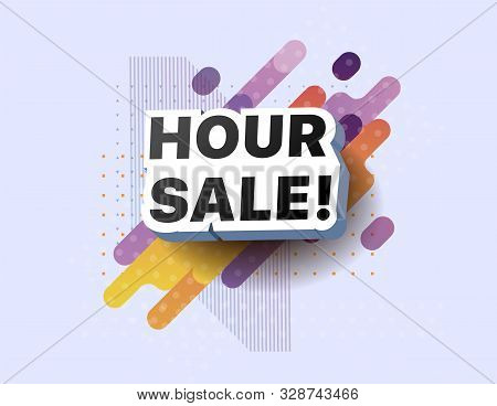 Modern Banner Hour Sale Products At Discounts. Retail And Social Sale Poster. Shop Or Online Shoppin