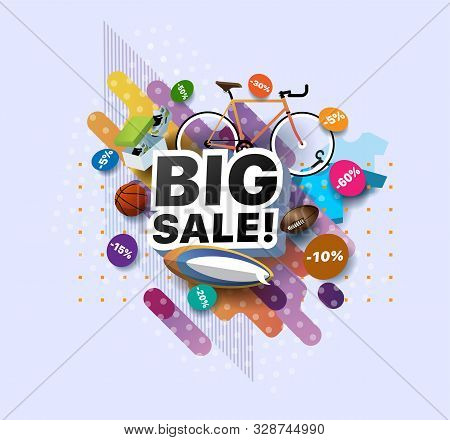 Modern Banner Big Sale Products At Discounts. Retail And Social Sale Poster. Shop Or Online Shopping