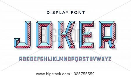 3d Modern Font . Colorful Modern Line Alphabet