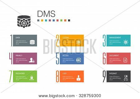 Dms Infographic 10 Option Line Concept.system, Management, Privacy, Password Simple Icons