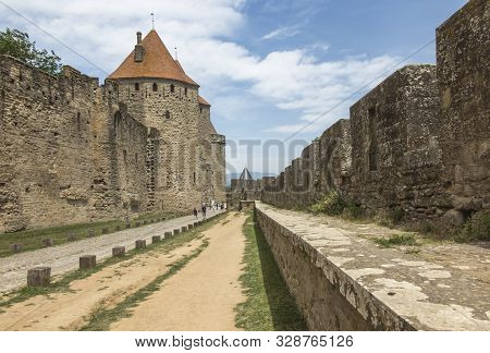 Carcasson Fortificated Castle Is A Unesco World Heritage Site, France