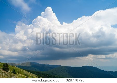 View Of Shipka Pass From Buzludzha Peak. Shipka Pass - A Scenic Mountain Pass Through The Balkan Mou