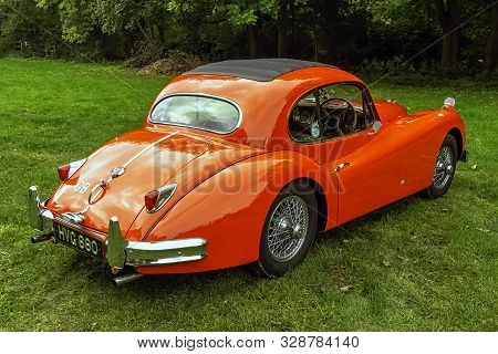 Runnymede, Surrey, Uk - October 2019: Vinage Jaguar Xk 140 1956y On 20 October 2019 In Runnymede, Su