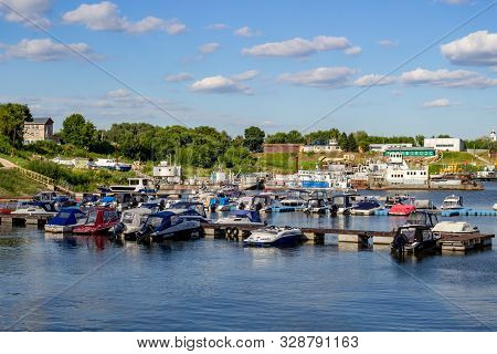 Serpuhov, Russia - August 2017: The Port Of Serpukhov On The Nara River