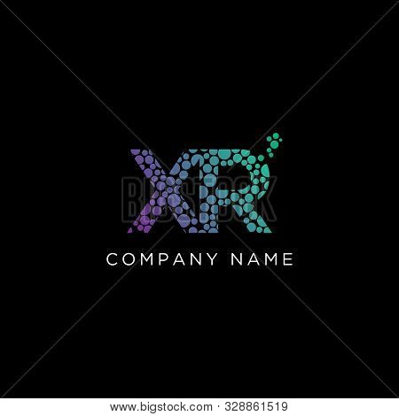 Xr Letter Logo Designs, Initial Logo Name, Circle With Gradient Color, Futuristic Logo