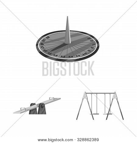 Vector Illustration Of Park And City Sign. Collection Of Park And Street Stock Vector Illustration.