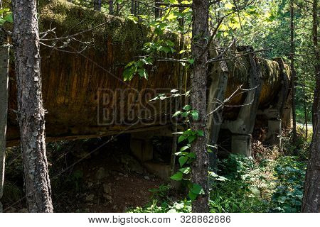 Sarajevo, Bosnia And Hercegovina - August 28, 2019: Abandoned Olympic Bobsleigh And Luge Track, Buil